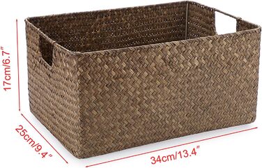 Відкритий кошик для зберігання морської трави, вітальня, стіл, декоративна коробка, плетений плетений кошик для рушників, прямокутний органайзер для зберігання у ванній кімнаті, коробка, полиці та столи, багатоцільовий медіа-органайзер для кави