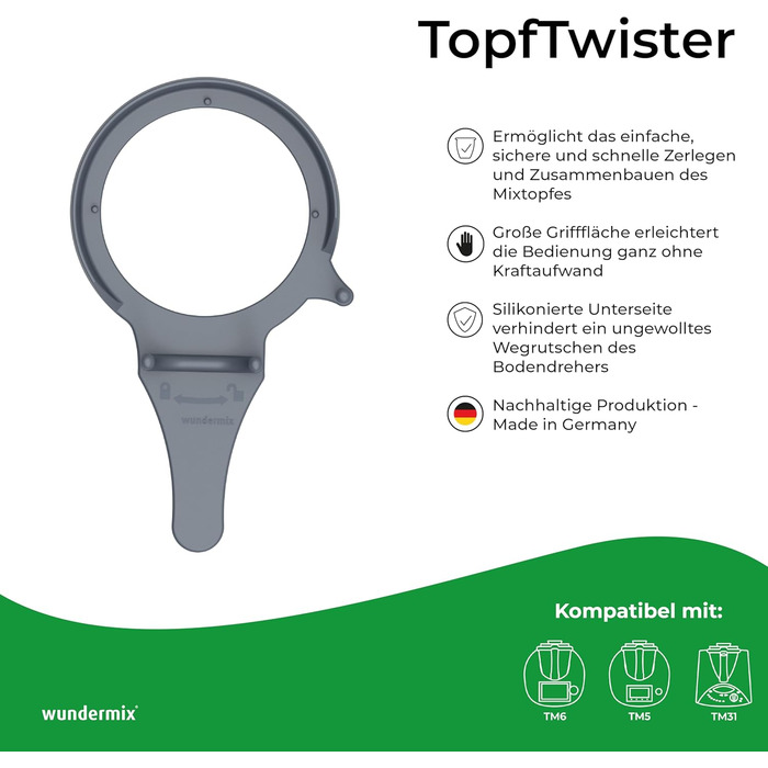 Допоміжний засіб для відкриття дна міксерної чаші Нижній переворот для Thermomix TM6, TM5 і TM31 Засіб для видалення ножів міксера