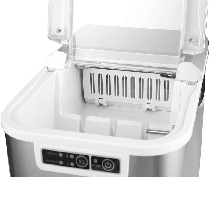 Машина для виробництва кубиків льоду з нержавіючої сталі Льодогенератор 12 кг за 24 години Місткість 2,2 літра Машина для морозива Кубики льоду Льодогенератор Льодогенератор