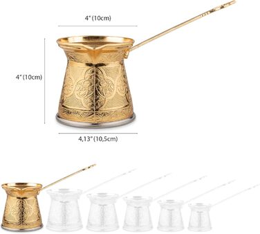 Автентична турецька кавоварка, ручної роботи, Cezve/Ibrik, 10,2 см завширшки, 10,2 см заввишки, 575 мл, покращуйте свій кавовий до