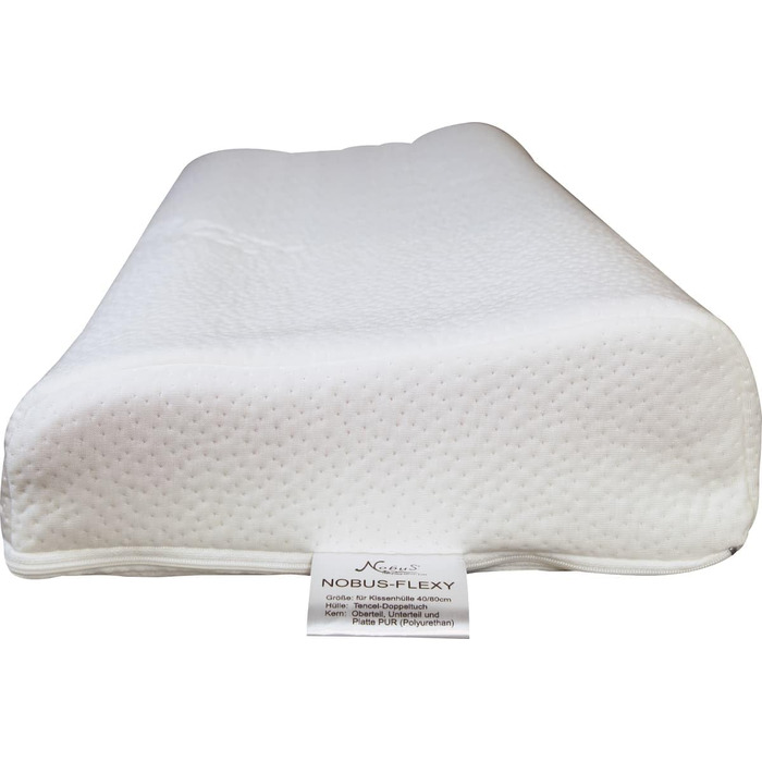 Подушка для шиї BCS Home&Sleep, ортопедична подушка, регульована по висоті 50x30 см, від болю та напруги в шиї, чохол з тенселу, який можна прати та дихає