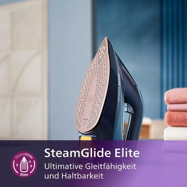 Парова праска Philips серії Azur 8000 - безперервна пара 55 г/хв, паровий удар 240 г, 3000 Вт, технологія OptimalTEMP, SteamGlide