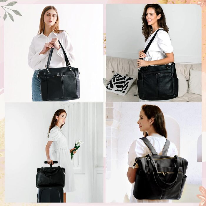 Пеленальна сумка MOMINSIDE, сумка-сумка, шкіряна пеленальна сумка, рюкзак з 14 кишенями для мами, тата, список бажань для дитини,