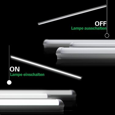 За спеціальною ціною Світлодіодна люмінесцентна лампа з розеткою в комплекті, 60 см. Світлодіодна трубка T8, люмінесцентна лампа, 10 Вт, 1350 люмен, натуральний білий 4000K, прозора кришка, 4 шт.