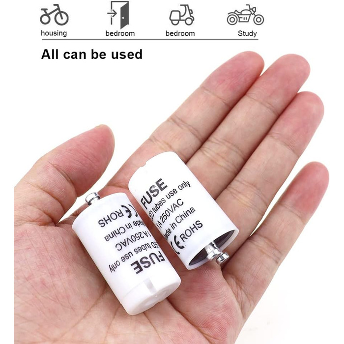 Стартер SRunDe 12 шт. люмінесцентна лампа 4-65 Вт 1A 85-265 В T5/T8 стартовий набір манекен стартера