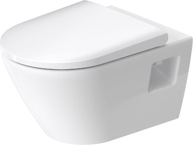 Набір для унітазу Duravit D-Neo, підвісний унітаз, сидіння з м'яким механізмом закриття, унітаз з відкритим обідком для змиву, знімна кришка унітазу, білий
