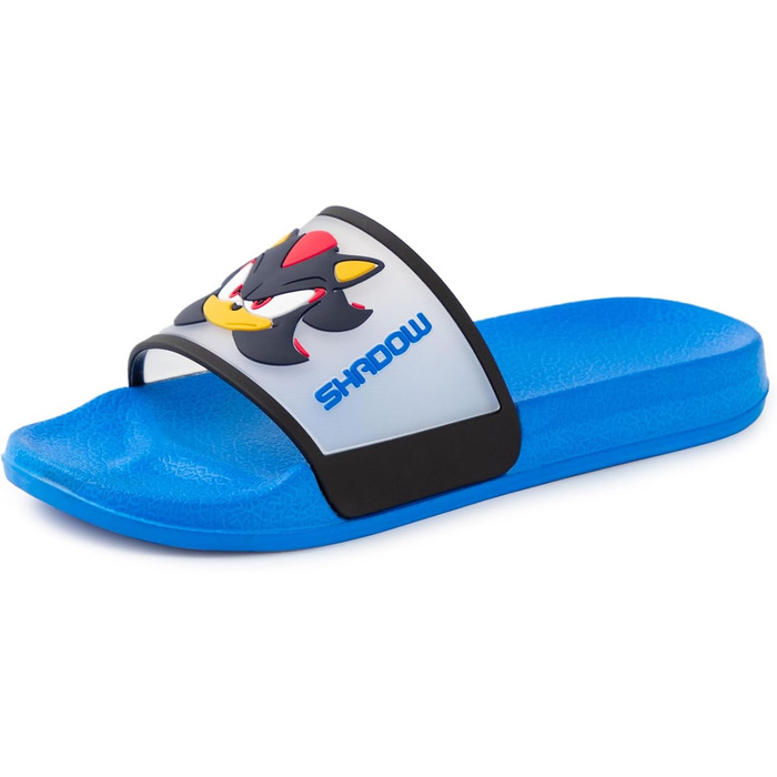 Дитячі сині шльопанці Sonic The Hedgehog Повсякденне взуття з Соніком та Шедоу Мультяшні обличчя персонажів без рукавів Зручні літні сандалі Повсякденні аксесуари для хлопчиків 33 EU