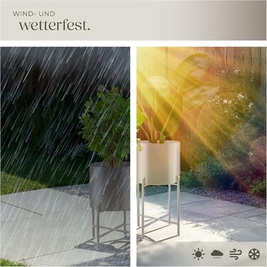 Підставка для рослин tectake, набір із 2 предметів, підставка для квітів, металевий квітковий горщик, знімні кашпо, декоративні квіткові горщики для вітальні, кашпо для використання в приміщенні та на вулиці, квітковий пуф з ніжками та кашпо - сіро-коричн