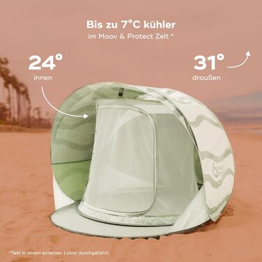 Пляжний намет Babymoov Moov & Protect Пляжний намет Ігровий намет Захист від ультрафіолету 50 Розкладна система Москітна сітка 91 x 150 x 109 см