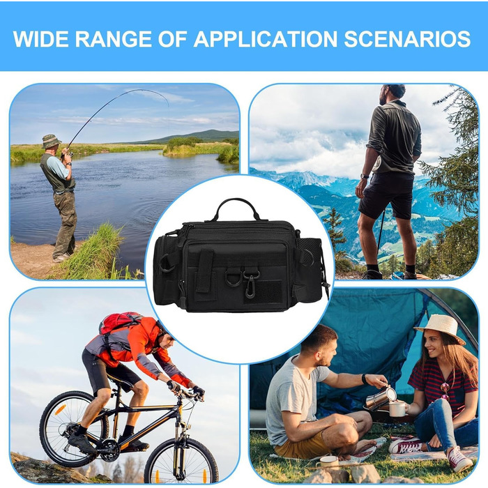 Чоловіча поясна сумка для походів, поясна сумка для походів - переносна сумка для риболовних снастей Сумка для риболовлі через плече, поперекова сумка для активного відпочинку, походів, скелелазіння