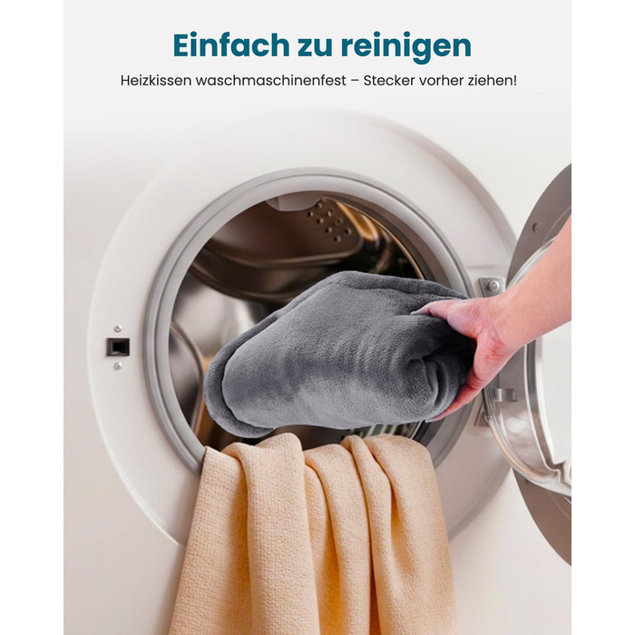 Обтяжена нагрівальна ковдра KNQZE, грілка з 10 рівнями нагріву, 4 таймери для спини, плечей та шиї, мийна нагрівальна подушка від болю в спині та шиї, подарунок на день народження для жінок (сіра)