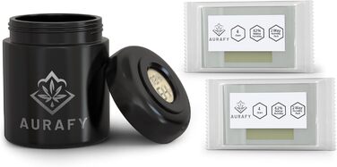 Банка-сховище з кришкою-гігрометром скло, що витримує ультрафіолетове випромінювання, герметичне та стійке до запахів, для зберігання трав і спецій У комплекті 2 пакети з двостороннім контролем вологості 62 відносної вологості (250 мл)