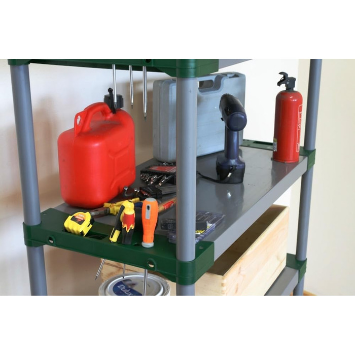 Пластиковий стелаж PROREGAL &quotСірий ведмідь&quot Високий ВxШxГ 180x100x46 см Вантажопідйомність полиці 120 кг Сіро-зелений Пластиковий стелаж для підвалу, стелаж для зберігання, безригельний стелаж ВxШxГ 180x100x46 см сіро-зелений