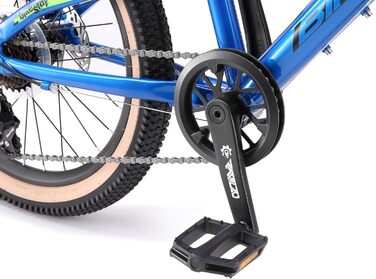 Гірський велосипед BIKESTAR з алюмінію, дитячий, 20 дюймів, вік 6-9 років, хардтейл 7-швидкісна коробка передач Shimano, дискові гальма, амортизаційна вилка Дитячий велосипед Безризикова пробна версія, синьо-зелений