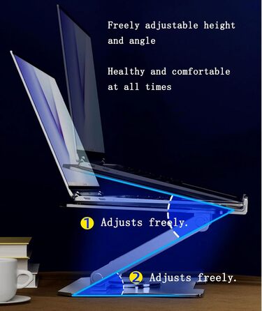 Підставка для ноутбука, металева, складана, портативна, з регульованим кутом нахилу та вентиляційними отворами, сумісна з ноутбуками до 17 дюймів