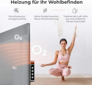 Інфрачервоний обігрівач AENO LED Smart Panel з терморегулятором, WiFi - 700 Вт інфрачервоний енергозберігаючий, настінний або окре