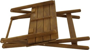 Складаний садовий стіл DEGAMO Bahia 90x60 см, коричневий колір акації, олійний, для вулиці, сертифікований FSC