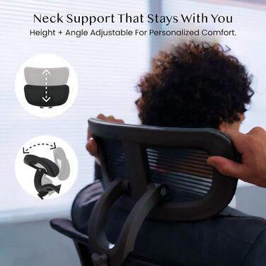 Ергономічне офісне крісло FLEXISPOT, Foldex, складне офісне крісло для невеликих приміщень з поперековою опорою, регульованими по висоті підлокітниками, 2D підголівником, стільці для дому з підставкою для ніг Panther