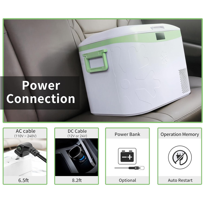 Компресорний холодильник 18 л, портативний електричний холодильник 12/24V DC Електрична морозильна камера Портативна морозильна ка