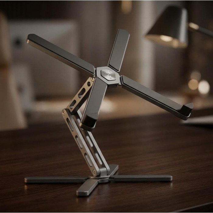 Підставка для ноутбука X-Stand Plus Регульована висота 70340 мм Міцний алюмінієвий тримач для ноутбука, ергономічна та нековзка Складана та мобільна Для MacBook, ноутбуків та планшетів 1117 дюймів, сірого кольору