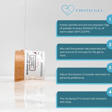 Порошковий масажний гель EROTICGEL, 40 г (до 4 л готового гелю)