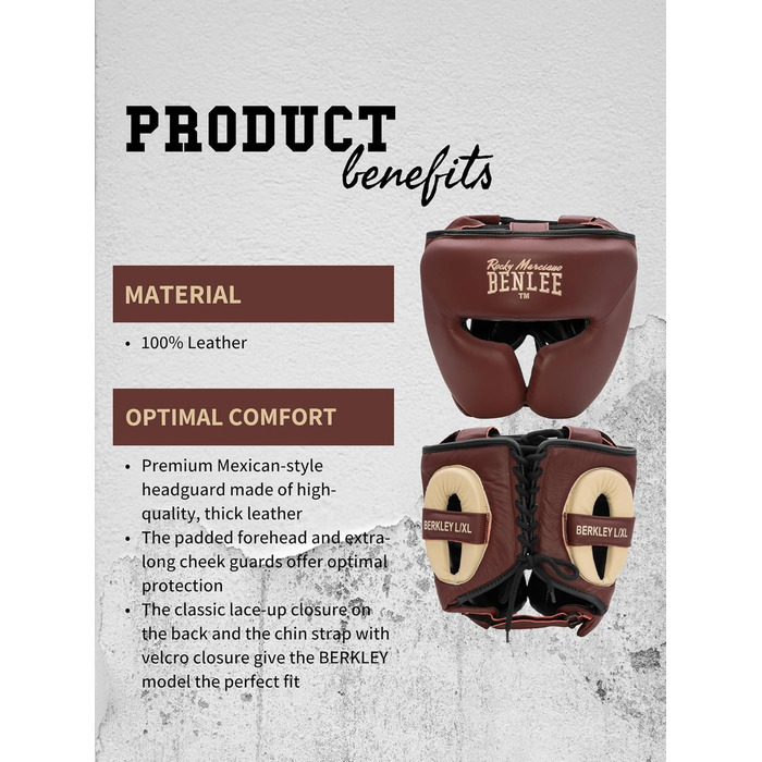 Шкіряний захисник для голови BENLEE Berkley, винний, розмір S/M