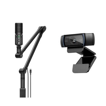 Набір для стрімінгу Sennheiser Profile з USB-мікрофоном, пантографом та сумкою та веб-камера Logitech C920 HD PRO, Full-HD 1080p, кут огляду 78