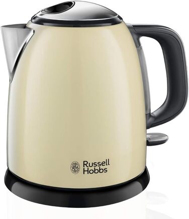 Чайник електричний Russell Hobbs 1.0 л Кольорикремовий з нержавіючої сталі (2400 Вт, функція швидкого закипання, знімний фільтр ві