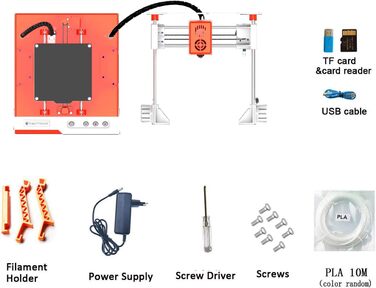 Принтер K1 Міні-настільний набір для початківців, дітей та підлітків 3D-принтер із магнітною знімною пластиною PLA Filament USB-ка