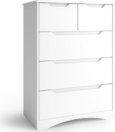 Комод з 5 шухлядами, комод для спальні, для офісу, вітальні, спальні, передпокою, меблів, 72x494 см, білий