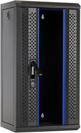 Дюймова серверна стійка - зі скляними дверима (ШxГxВ) 312x310x618 мм - Чорна - для домашнього та офісного використання 12U Чорний, 12U - 10-