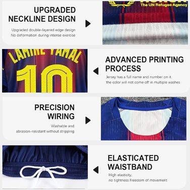 Новий дитячий комплект футбольної майки, тренувальна футбольна майка, домашня/виїзна футбольна майка, футболки для фанатів, швидковисихаюча, дихаюча футбольна майка з щитками для гомілок, 130-140C