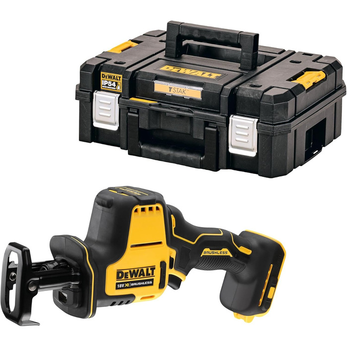 Компактна акумуляторна пила Dewalt DCS369NT (18 В, безщітковий двигун, електронне регулювання частоти обертання, заміна полотна бе