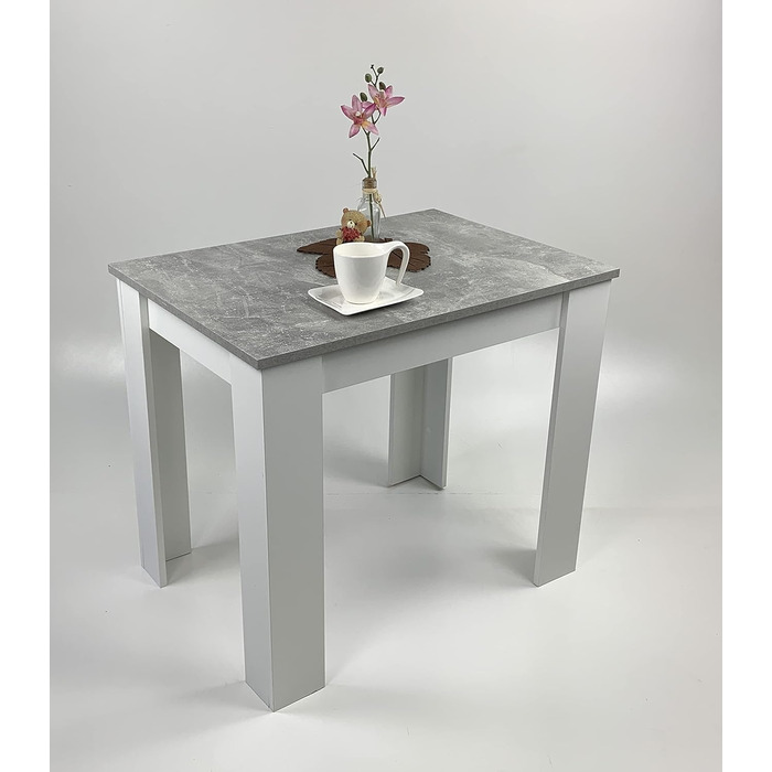 Обідній стіл, кухонний стіл, бетон, світло-білий