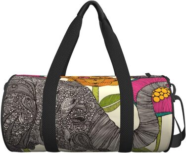 Дорожня сумка-циліндр з квітковим слоном, спортивна сумка для чоловіків та жінок, сумка-мішок, спортивна сумка