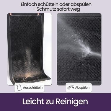 Килимок для вулиці DEXI 43 x 90 см, нековзний килимок для уловлювання бруду з виступами, водонепроникний килимок для вулиці, килимок для миття для використання всередині та зовні приміщень, чорний 43 x 90 см