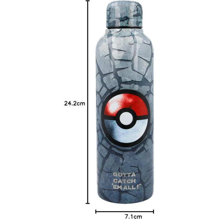 Термопляшка з нержавіючої сталі POKEMON DISTORTION для молоді, 515 мл, сіра