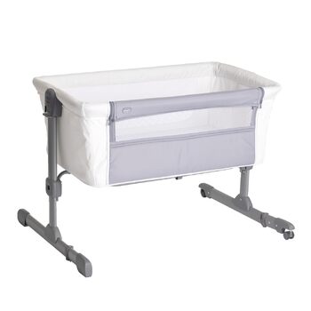 Дитяче ліжечко Chicco Next2Me Essential для новонароджених, приліжкове ліжечко, сумісне з різними ліжками, регульована висота, гарна циркуляція повітря, матрац і сумка в комплекті, 0-6 місяців, біле