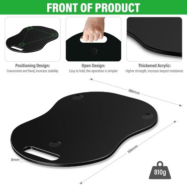 Розсувна дошка для Thermomix TM5/TM6, акрилова ковзаюча дошка преміум-класу, рухома та надійна підставка без зусиль (чорна)