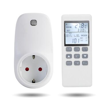 Термостатичний розетник з РК-дисплеєм, пультом дистанційного керування, регулятором температури, для інфрачервоного опалення. Різні нагрівальні прилади. Термостатичний термостат з пультом дистанційного керування.