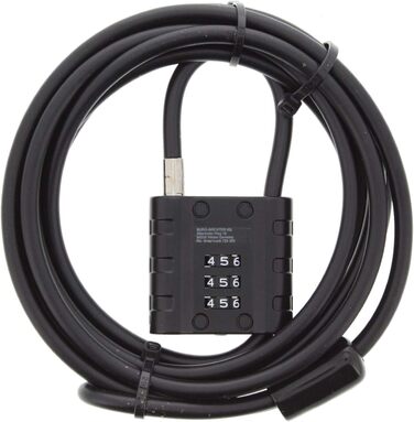 Замок тросовий Burg-Wchter з кодовим замком, для велосипеда, мотоцикла, електросамоката, садових меблів, 725 300 SnapLock, чорний, 3 м