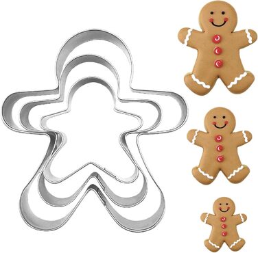 Різдвяні форми для випічки у формі пряникового чоловічка 3 шт Generisch
