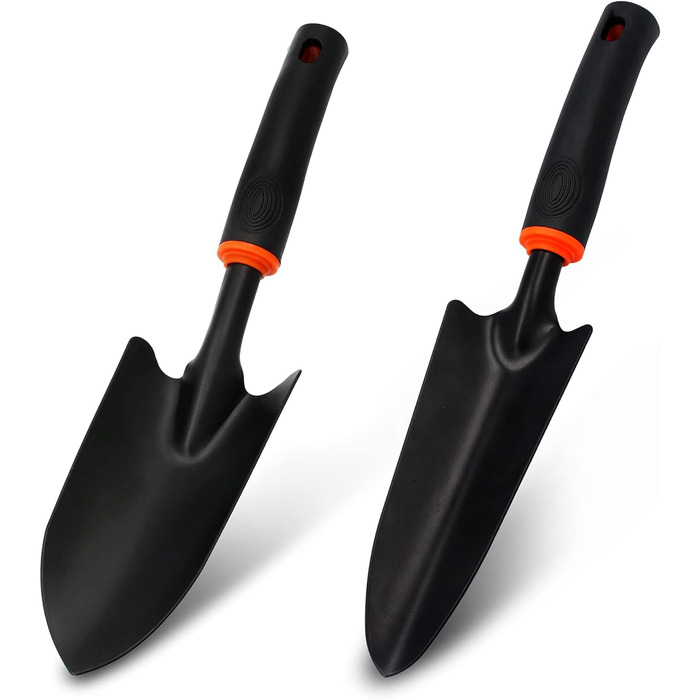 Набір садових інструментів 6 в 1 DE LUXE зі сталі 2 лопатки для квітів (6 см та 8 см), маленький грабель, комбінована сапка (подвійна сапка), культиватор, віяловий грабель (маленький віник) Компактний набір садових інструментів, 6 предметів