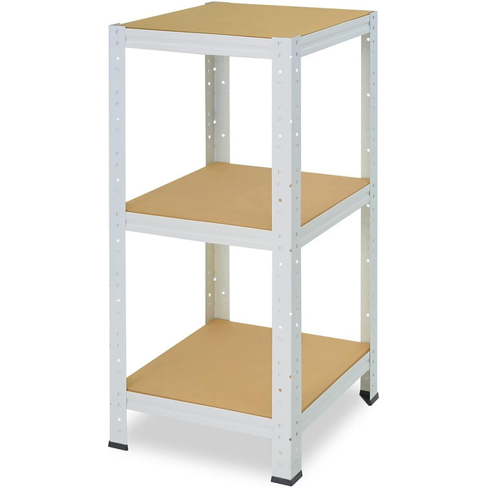 Надміцний домашній стелаж, білий/металевий стелаж з 3 полицями/металевий стелаж для підвалу, гаражний стелаж, стелаж для майстерні або стелаж для зберігання/змішаний металевий стелаж з вантажопідйомністю 175 кг В 90 см / Ш 60 см / Г 60 см, 90x60x60