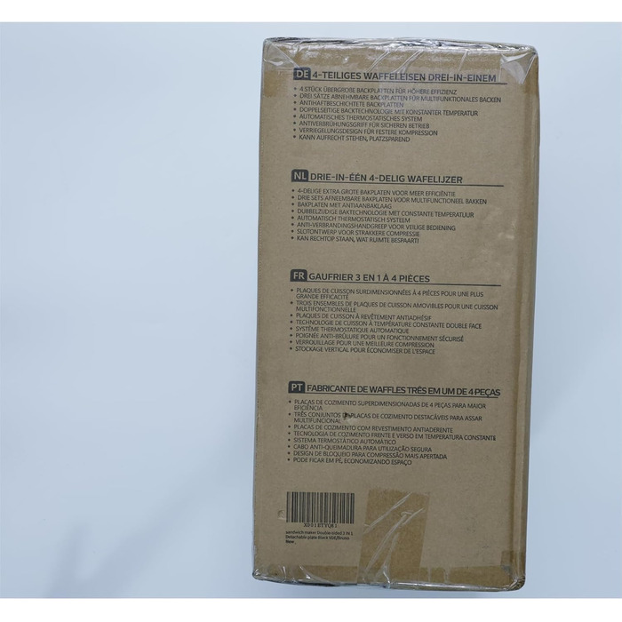 Бутербродниця Bruno 3 в 1, вафельниця, деко для випічки, 1200 Вт, для 4 сендвічів, знімний піддон з антипригарним покриттям, поворот на 180 для швидкого та рівномірного випікання, без бісфенолу А