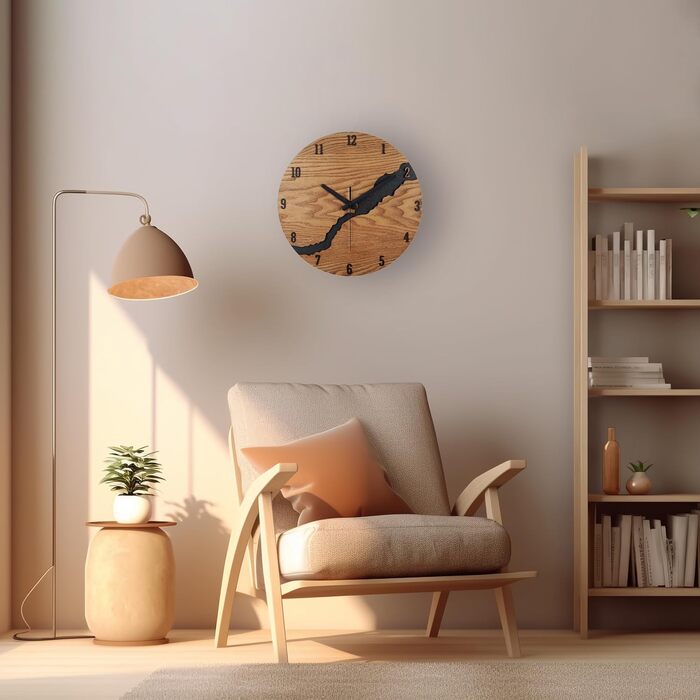 Настінний годинник Beflourish Сучасний настінний годинник без шуму дерева 30 см для офісу, вітальні, кухні, шкільної дитячої кімна