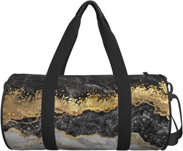 Дорожня сумка Метелики Монарха великої місткості, легка та міцна, ідеальний подарунок для подорожей, відпустки, ділових поїздок та іншого, чорно-біло-золотий мармуровий принт, універсальний розмір