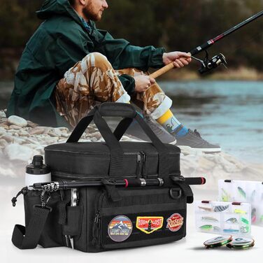Рибальська сумка DSLEAF для снастівних ящиків 3500/3600 (лише сумка), м&39яка сумка для снастей з водонепроникним дном та ремінцями для тримання вудок для морської або прісноводної риболовлі