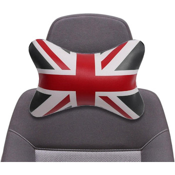 Подушка для шиї автомобіля Facynde Union Jack - подушка для шиї автомобільних сидінь Union Jack Flag Pattern - PU шкіра PP бавовна Зручна підтримка шиї Британська