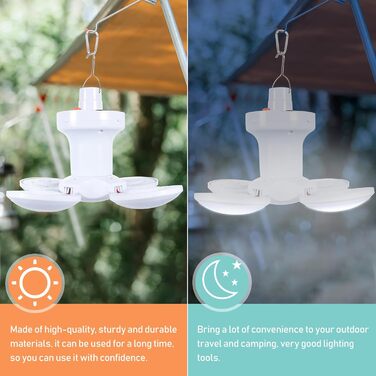 Сонячна акумуляторна складна лампа для кемпінгу PACKOVE з USB, практична підвісна лампа та аварійне освітлення для кемпінгу, походів та саду